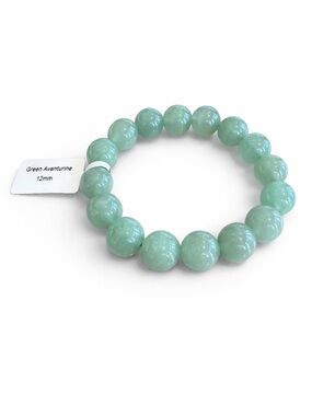 Green Aventurine 12MM Beaded Bracelet New